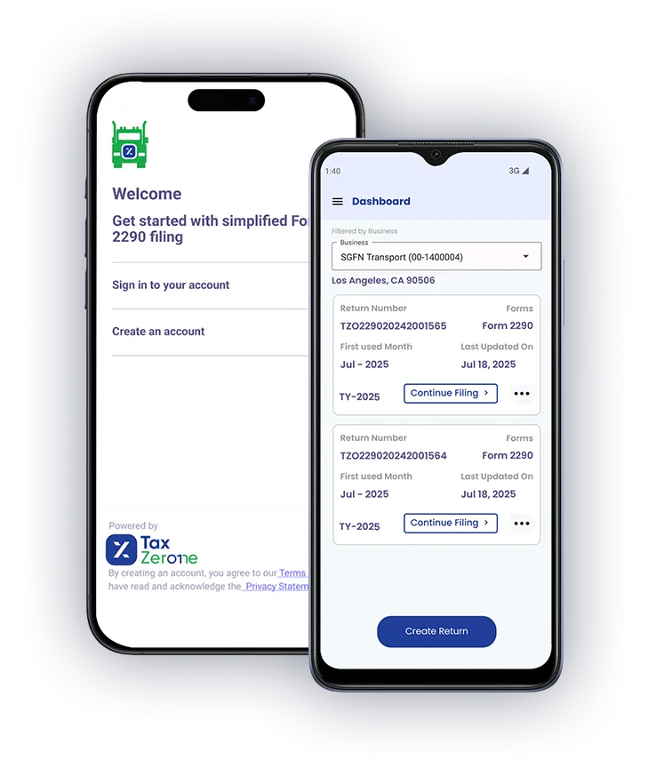 Download the TaxZerone 2290 App